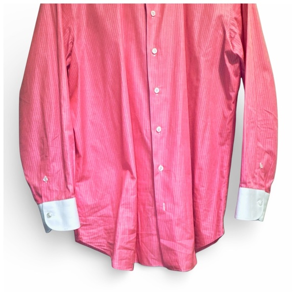 Brioni Men’s Button-Down Dress Shirt w/ Contrasting Collar & Cuffs. Size 44/17.5 - Picture 8 of 14